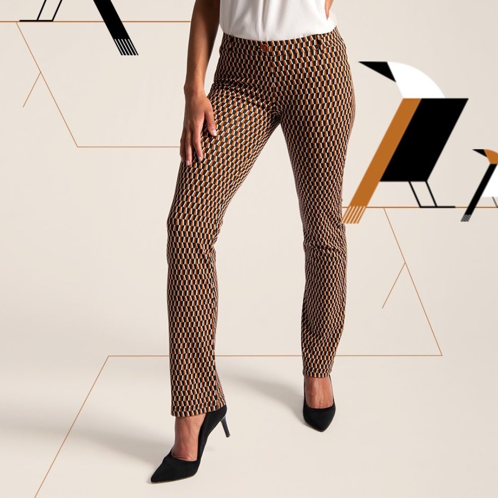 NWOT Betabrand Dress Pant Yoga Pants Mod Geo